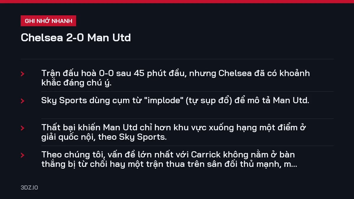 Ghi nhớ nhanh Chelsea 2-0 Man Utd, 4 điểm quan trọng