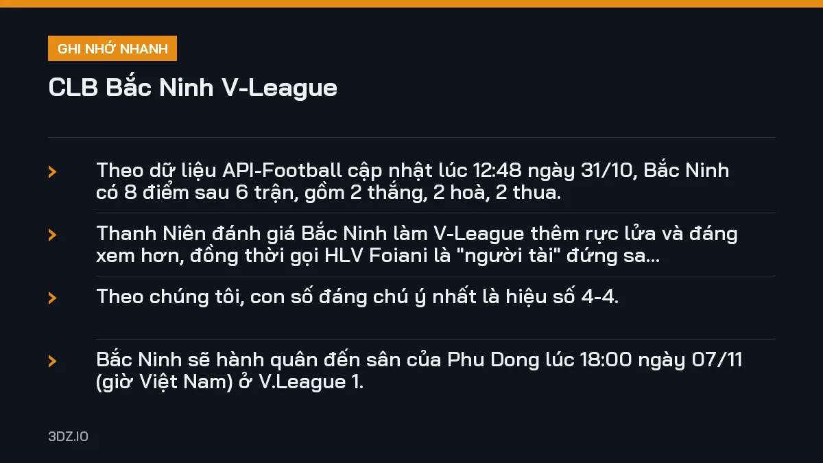 Ghi nhớ nhanh CLB Bắc Ninh V-League, 4 điểm quan trọng