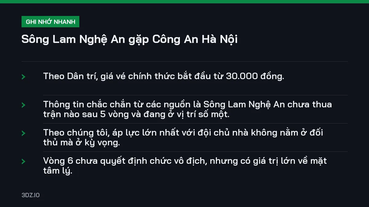 Ghi nhớ nhanh Sông Lam Nghệ An gặp Công An Hà Nội, 4 điểm quan trọng