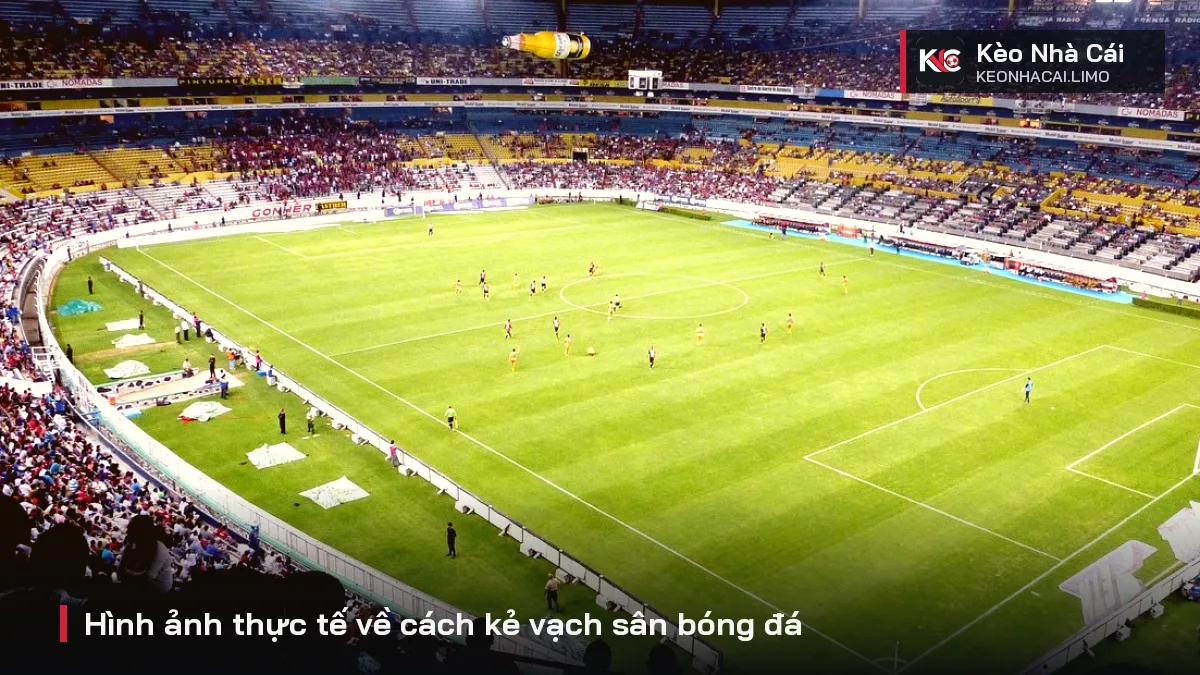 Hình ảnh thực tế về cách kẻ vạch sân bóng đá
