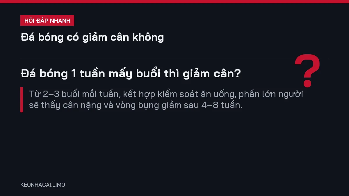 Hỏi đáp nhanh đá bóng có giảm cân không: Đá bóng 1 tuần mấy buổi thì giảm cân