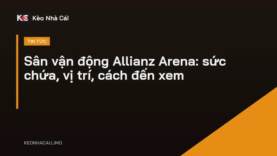 Toàn cảnh sân vận động Allianz Arena sáng đèn đỏ vào buổi tối ở Munich