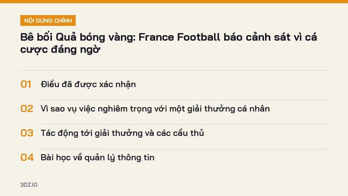 Tóm tắt nội dung bê bối Quả bóng vàng cá cược, 4 ý chính cần biết