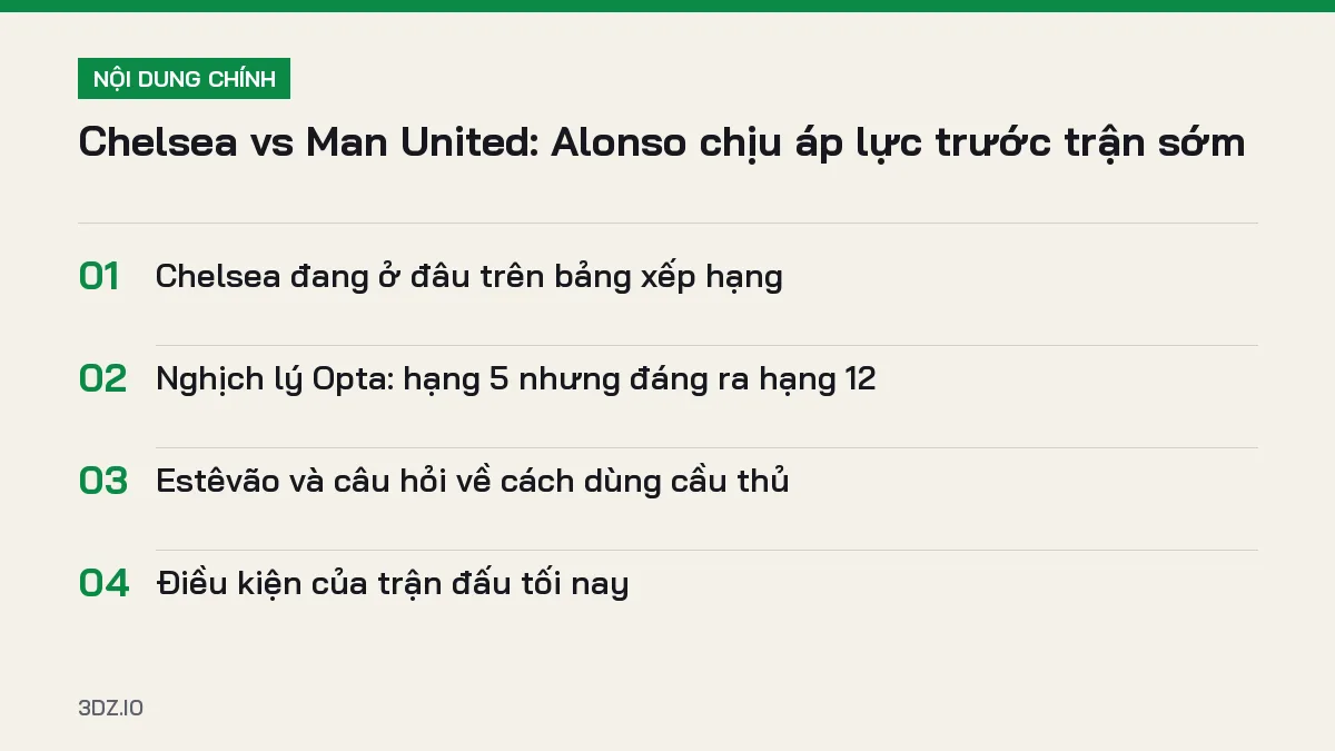 Tóm tắt nội dung Chelsea vs Man United, 4 ý chính cần biết