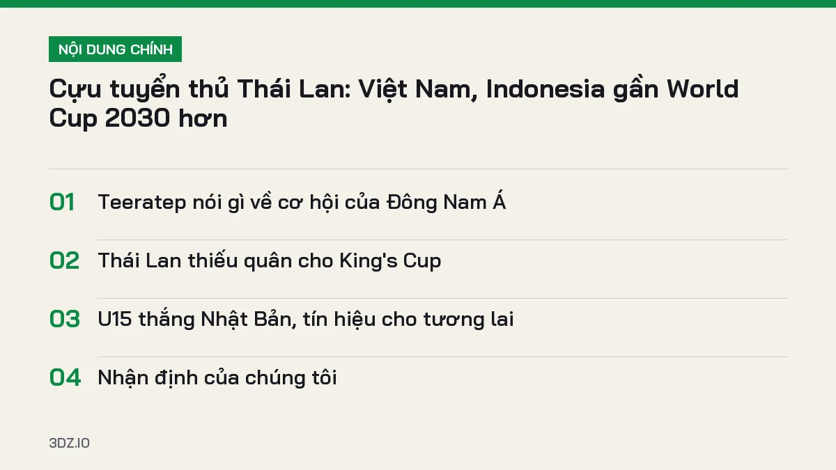 Tóm tắt nội dung Đông Nam Á dự World Cup, 4 ý chính cần biết