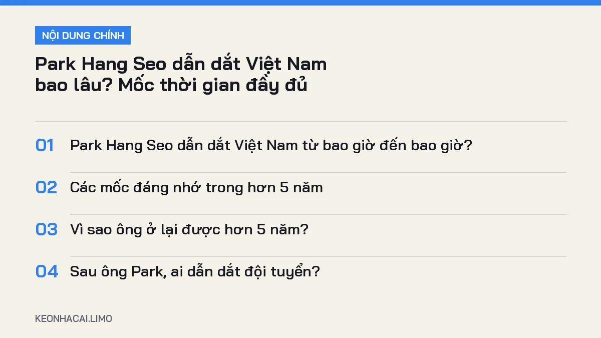 Tóm tắt nội dung park hang seo dẫn dắt việt nam bao lâu, 4 ý chính cần biết