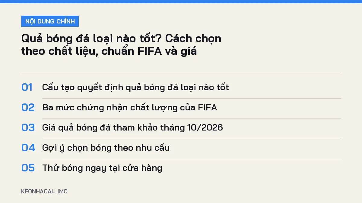 Tóm tắt nội dung quả bóng đá loại nào tốt, 5 ý chính cần biết
