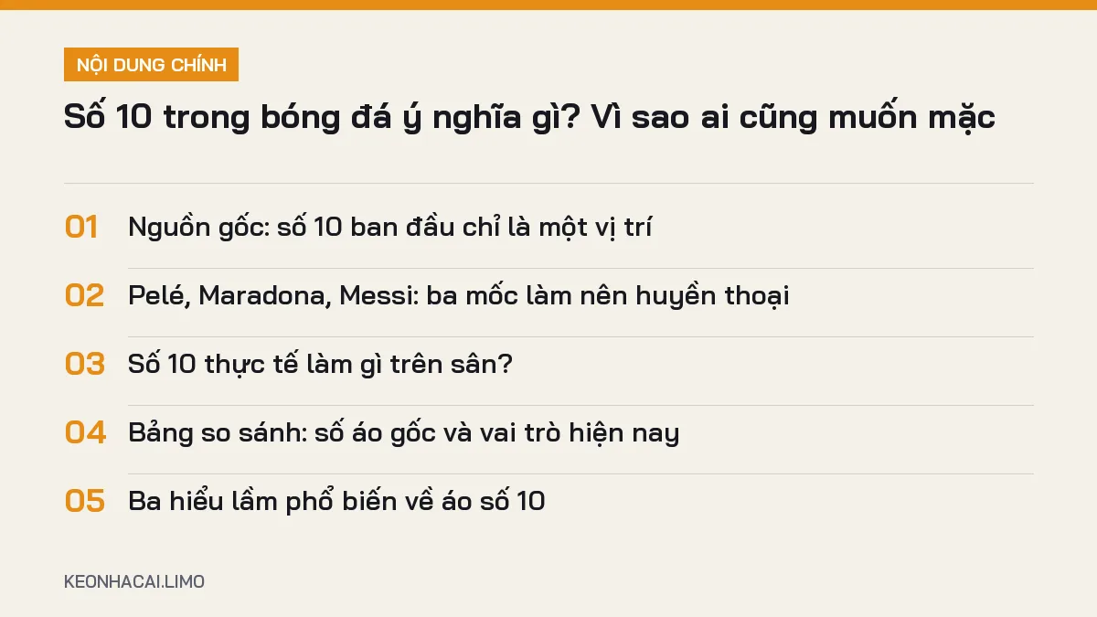 Tóm tắt nội dung số 10 trong bóng đá ý nghĩa, 5 ý chính cần biết